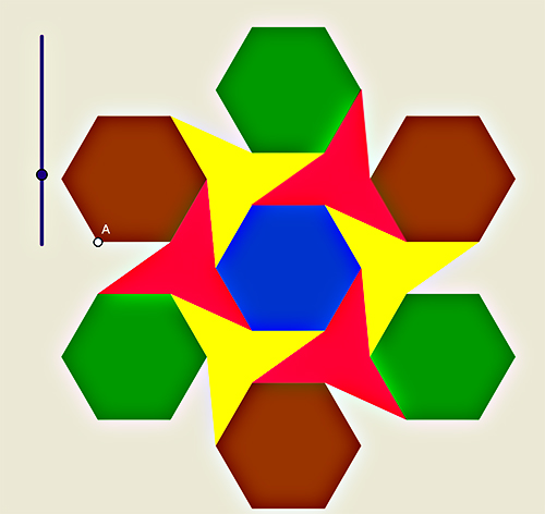 Mosaico formado por expansin en base al hexgono