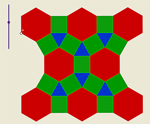 Mosaico por expansin de hexgonos que pasa por el semirregular 3,4,6,4