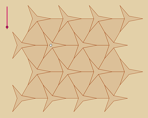 Mosaico basado en el trigulo recortando polgonos no regulares en los vrtices
