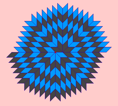 Mosaico espiral basado en el rombo