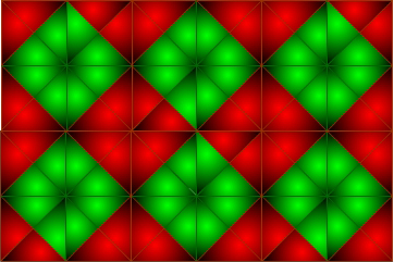 Ejemplo de mosaico del grupo de simetría p4m