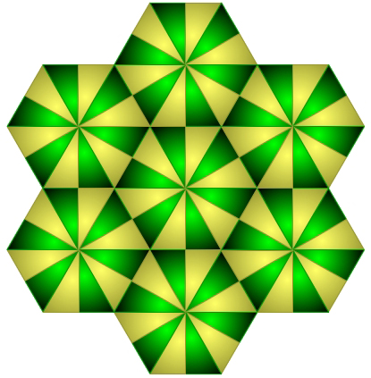 Ejemplo de mosaico del grupo de simetría p6