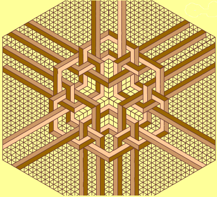 Mosaico en perspectiva isométrica formando tuberías 