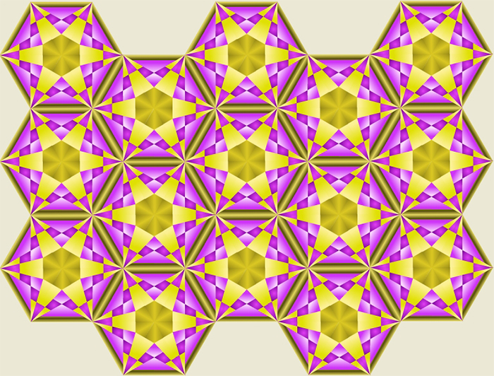 Mosaico regular a base de triángulos equiláteros
