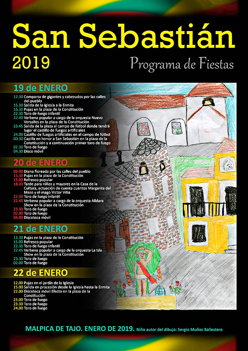 Programa fiestas de San Sebastián 2019 en Malpica de Tajo
