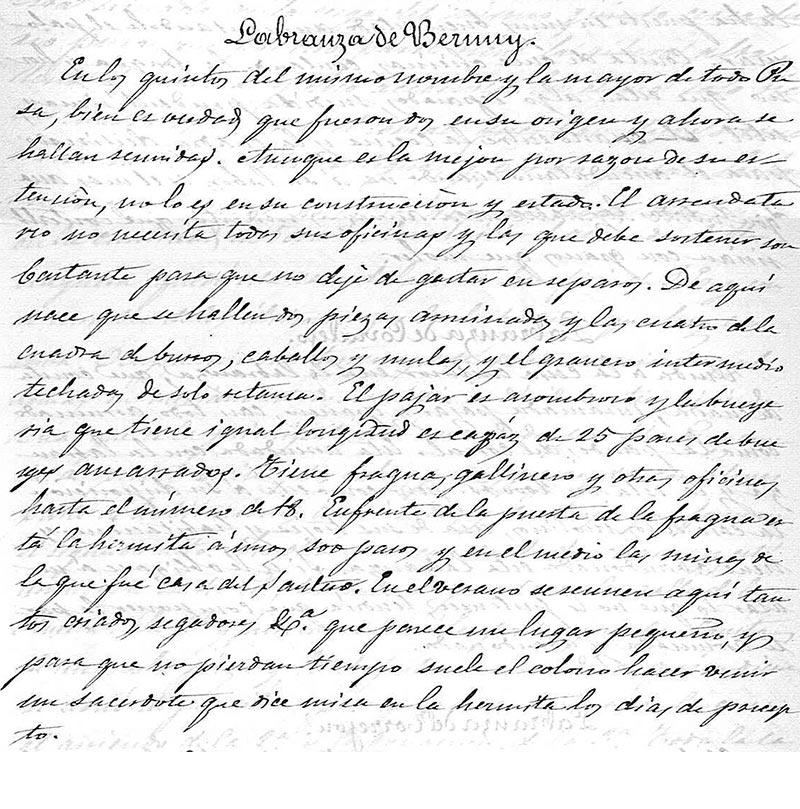 Labranaza de Bernuy en 1825 segn D. Fermn Caballero