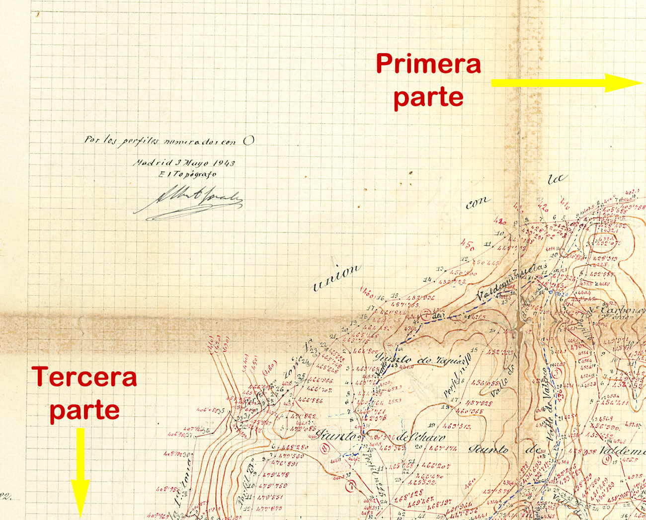 Mapa topográfico de curvas de nivel del término de Malpica realizado en noviembre de 1882, parte 2