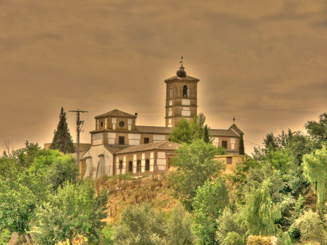 Iglesia de Malpica de Tajo, vista desde el Tajo 