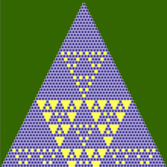 Patrón de Sierpinski, triángulo de Pascal, módulo 16