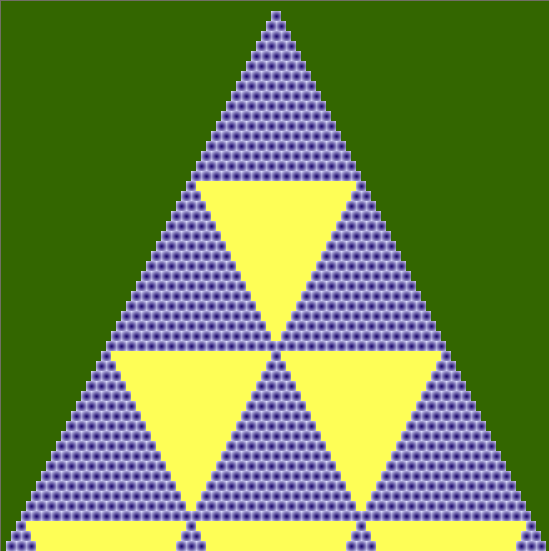Patrón de Sierpinki, triángulo de Pascal módulo 17.