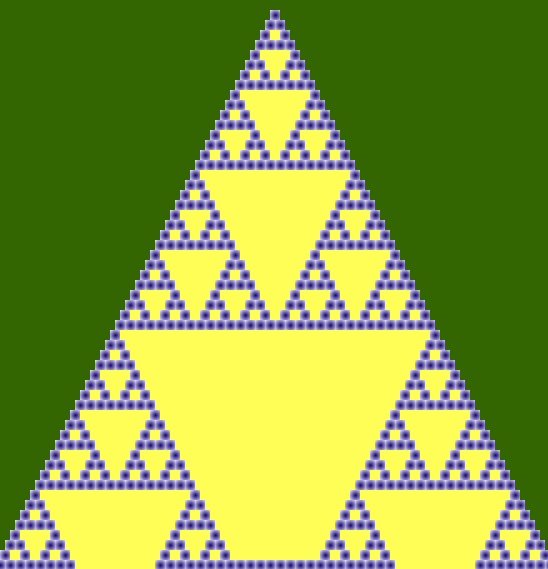 Triángulo de pascal y fractal de Sierpinski (mod2)