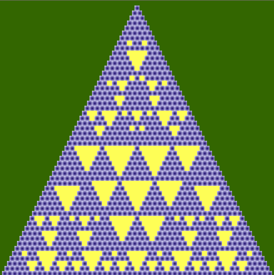 Patrón de Sierpinski en triángulo de Pascal módulo 21