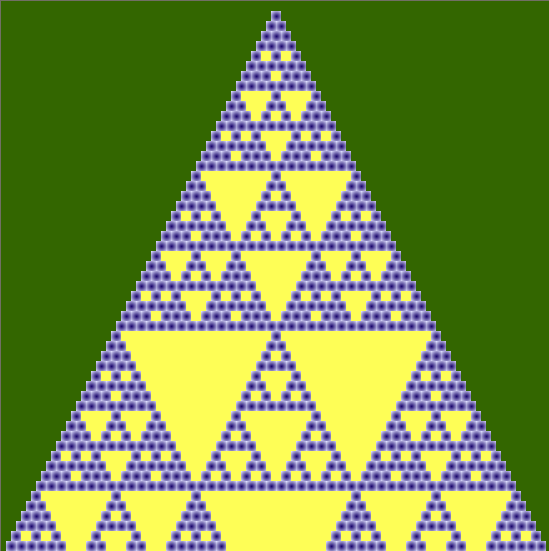 Triángulo de pascal y fractal de Sierpinski (mod4)