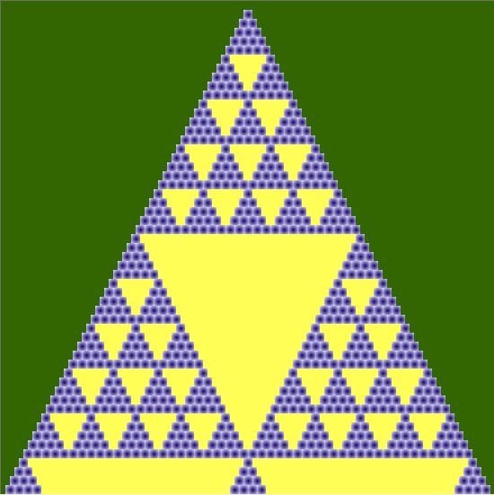 Triángulo de pascal y fractal de Sierpinski (mod5)