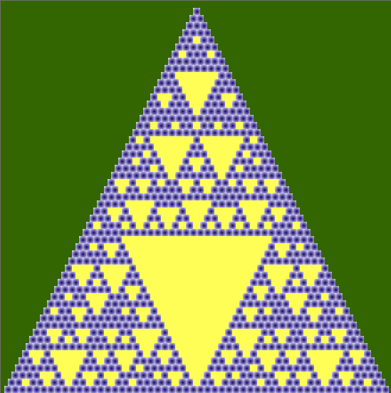 Triángulo de pascal y fractal de Sierpinski (mod6)