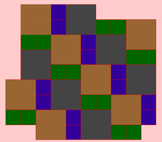 Mosaico con cuadrados de lado en la relación 1 a 2 Mosaico con cuadrados de lado en la relación 1 a 2