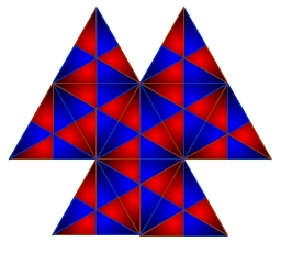 Ejemplo de mosaico del grupo de simetría p3m1
