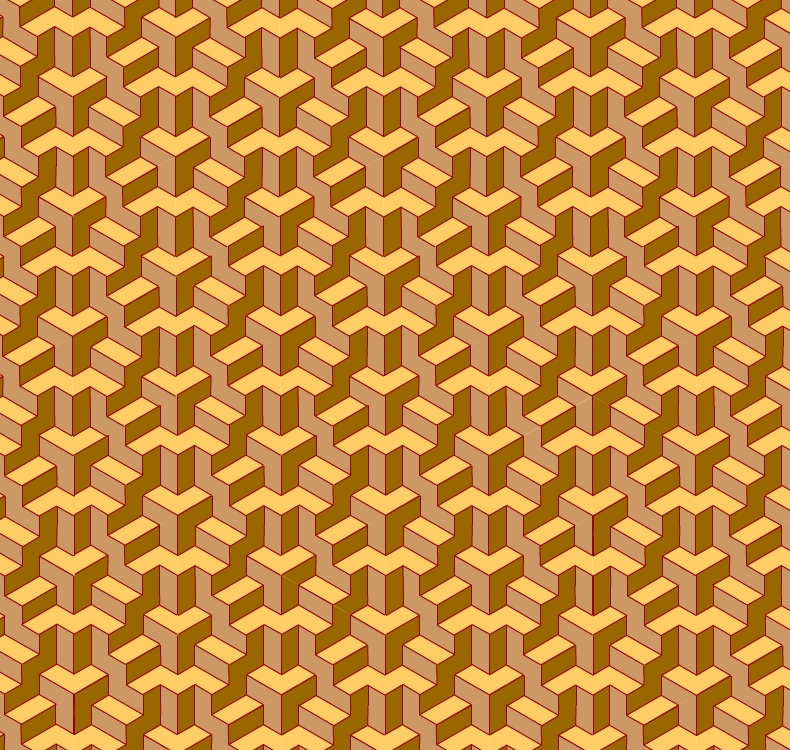 Mosaico laberíntico en perspectiva isométrica 