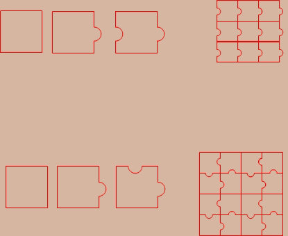 Mosaico deformando cuadrados