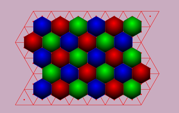 Mosaico dual con triángulos