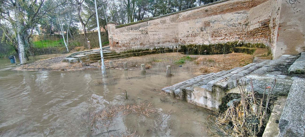 Nivel de las aguas del río Tajo en la fuente de los Tres Caños del 22-03-25 Nivel de las aguas del río Tajo en la fuente de los Tres Caños del 22-03-25