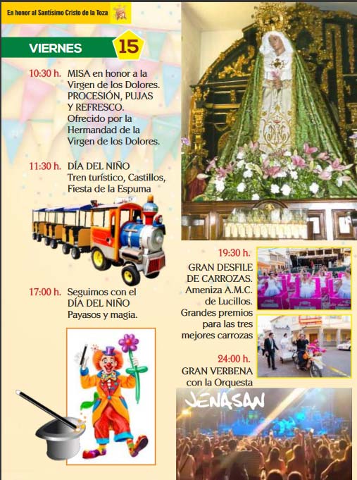 Programa de las fiestas en honor al Stmo. Cristo de la Toza en Lucillos (13 al 17 de Septiembre de 2017)