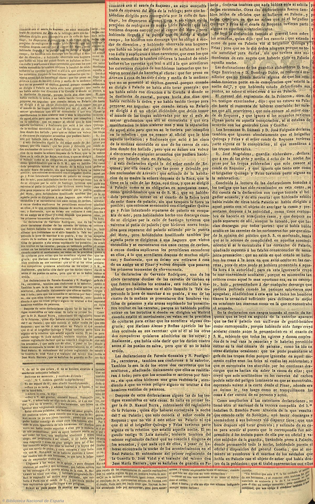 Consejo de guerra sobre los sucesos del 7 de octubre (asalto al Palacio Real). El correo nacional 25-10-1841, página 2 parte primera Consejo de guerra sobre los sucesos del 7 de octubre (asalto al Palacio Real). El correo nacional 25-10-1841, página 2 parte primera