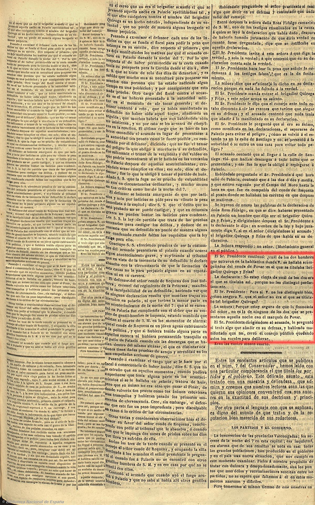 Consejo de guerra sobre los sucesos del 7 de octubre (asalto al Palacio Real). El correo nacional 25-10-1841, página 3 Consejo de guerra sobre los sucesos del 7 de octubre (asalto al Palacio Real). El correo nacional 25-10-1841, página 3