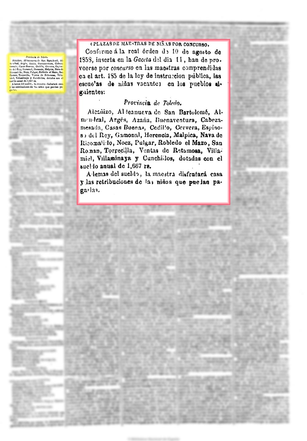 La Esperanza 12 4 1859, página 3. Concurso para la plaza de maestra de niñas en Malpica La Esperanza 12 4 1859, página 3. Concurso para la plaza de maestra de niñas en Malpica