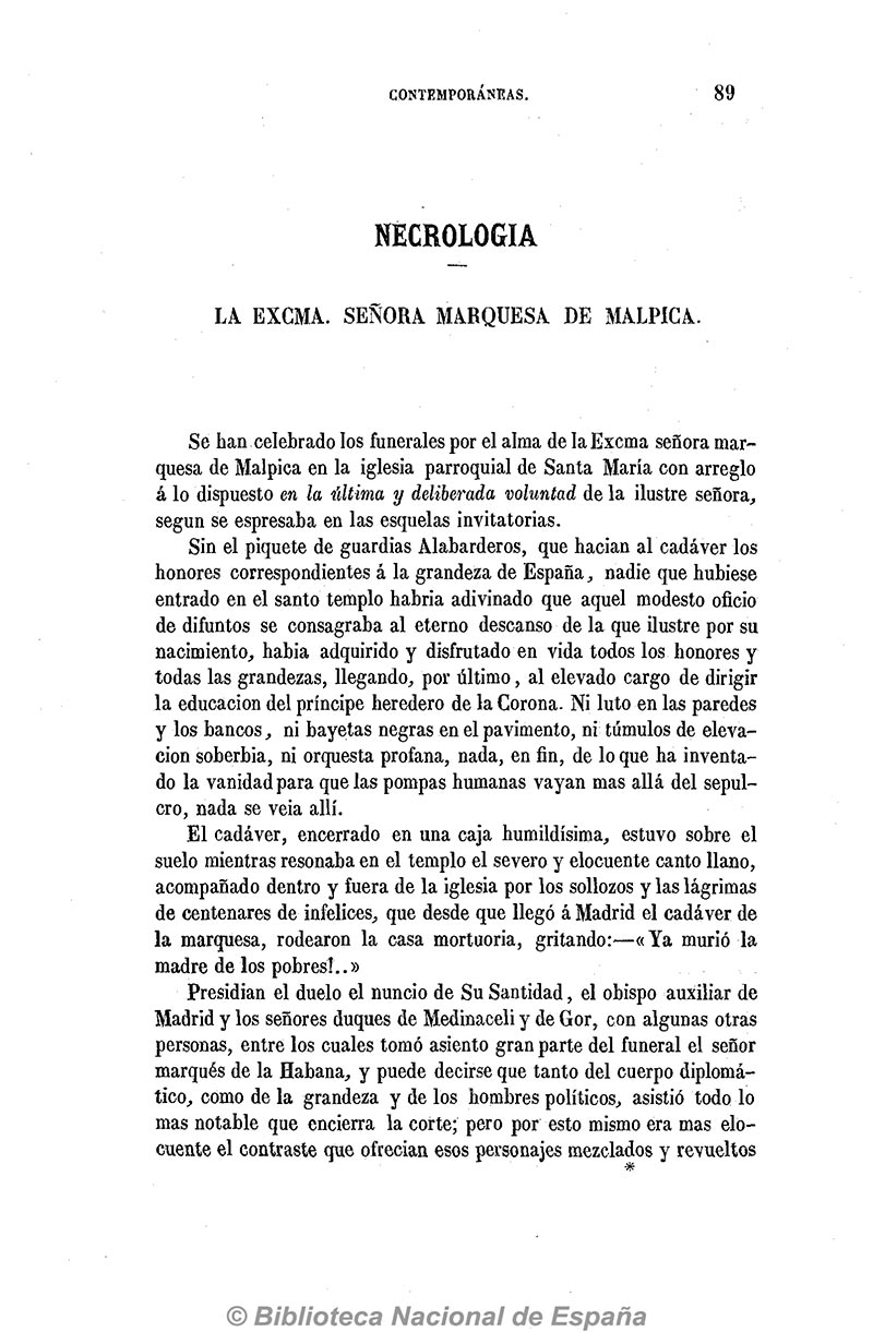 Escenas Contemporáneas en 1863. necrológica esobre el funeral de Doña María de la Encarnación Álvarez de las Asturias Bohórquez y Chacón-1 Escenas Contemporáneas en 1863. necrológica esobre el funeral de Doña María de la Encarnación Álvarez de las Asturias Bohórquez y Chacón-1