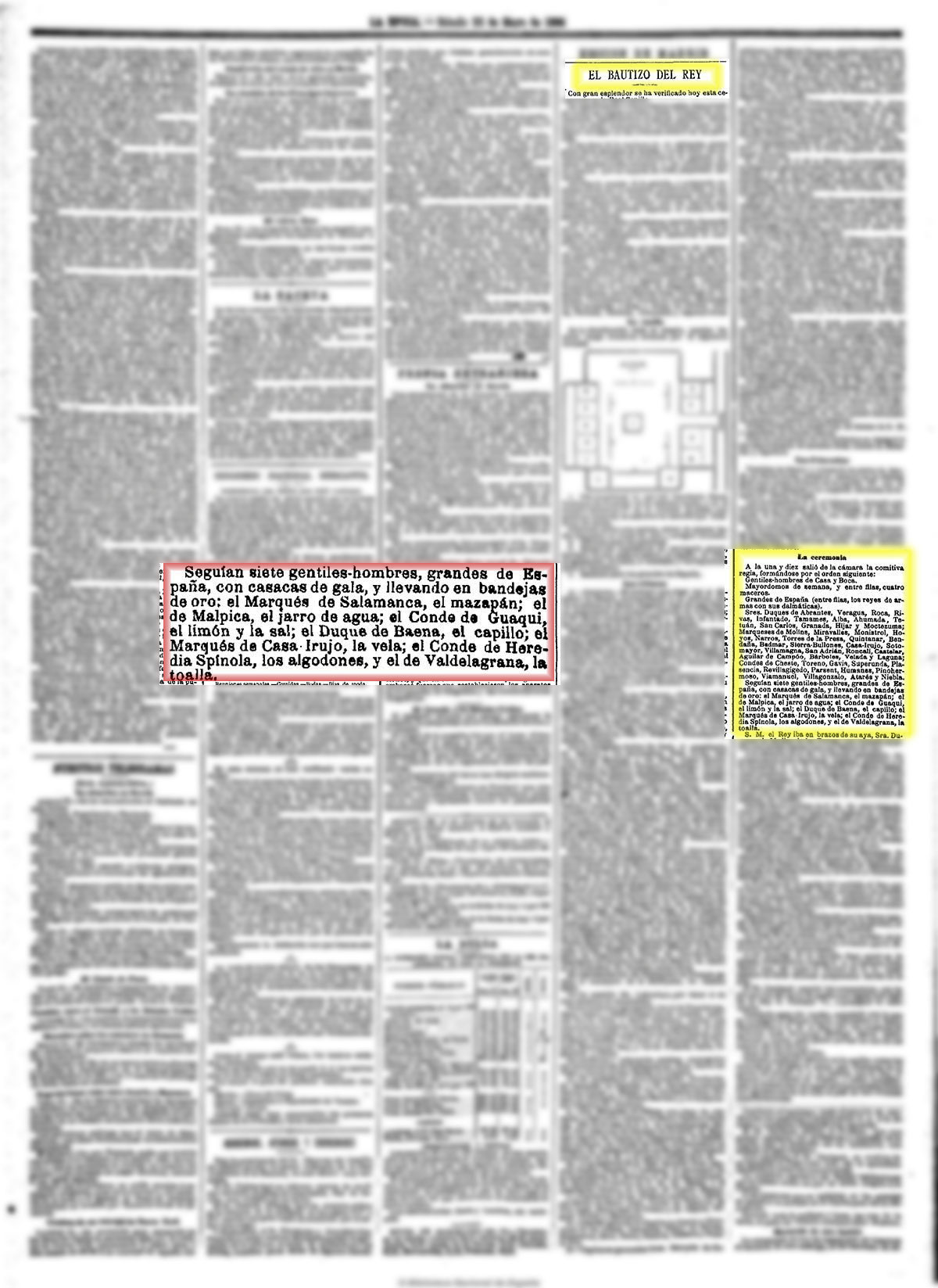 La Época 22_5_1886, n.º 12.153, página 2. Bautizo de Alfonso XIII La Época 22_5_1886, n.º 12.153, página 2. Bautizo de Alfonso XIII