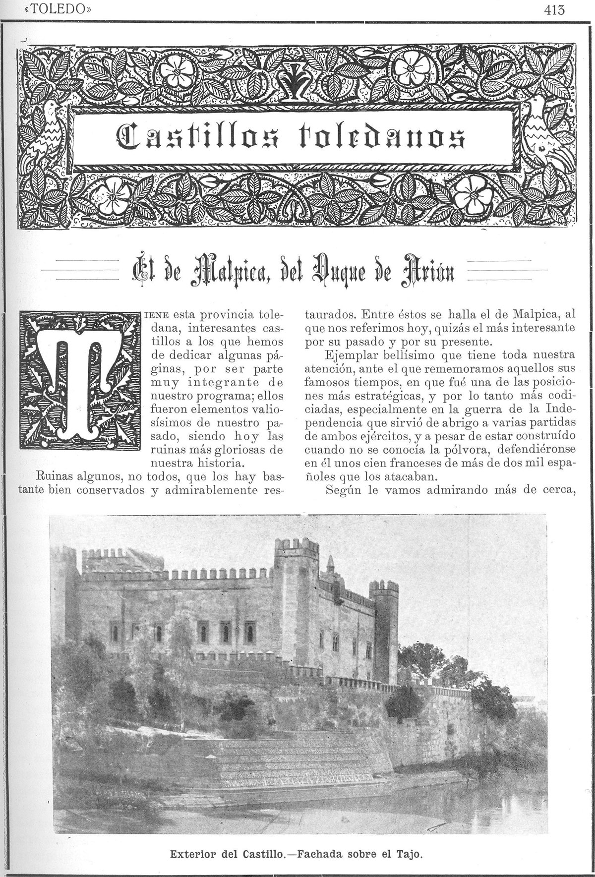 Castillos toledanos: El de Malpica de Tajo del duque de Arión. Toledo: Revista de Arte. 1/7/1922 Castillos toledanos: El de Malpica de Tajo del duque de Arión. Toledo: Revista de Arte. 1/7/1922