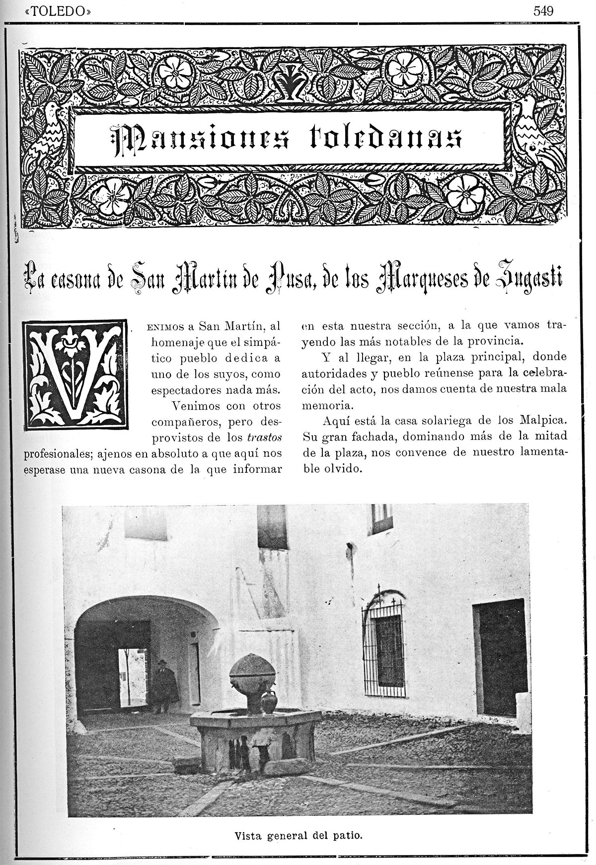 La casa-palacio de San Martín de Pusa. Revista de Arte, 1/1/1923 La casa-palacio de San Martín de Pusa. Revista de Arte, 1/1/1923