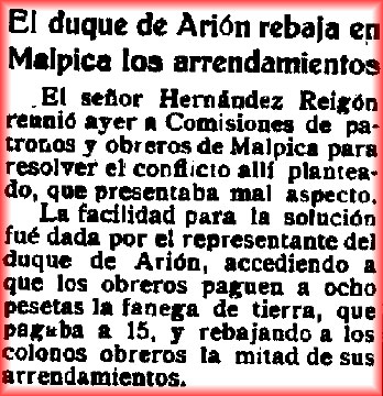 La reforma agraria en Malpica