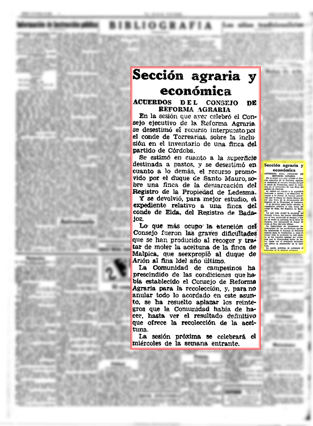 Acuerdos del consejo Agrario. Sobre la aceituna. El Siglo futuro 10/2/1934, n.º 8.138 Acuerdos del consejo Agrario. Sobre la aceituna. El Siglo futuro 10/2/1934, n.º 8.138