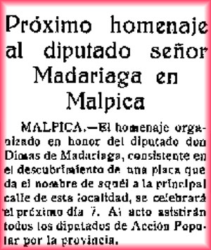 Homenaje a Madariaga. El Castellano (06-07-1935) Homenaje a Madariaga. El Castellano (06-07-1935)