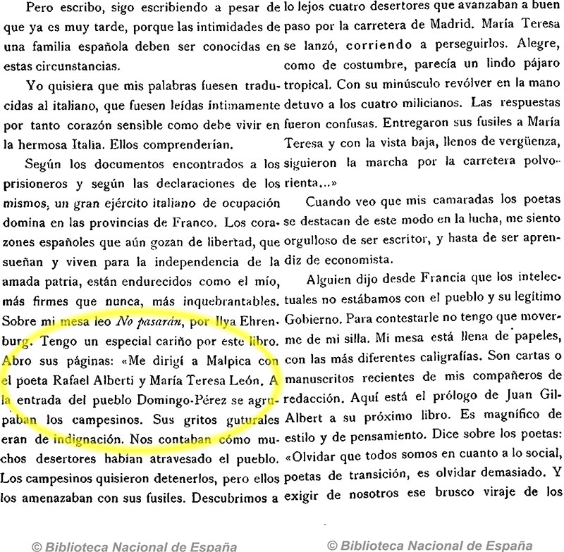 Un par de páginas extraídas del diario de Altolaguirre que se publicaron con el título de "Noche de guerra". Hora de España 5/1937 Un par de páginas extraídas del diario de Altolaguirre que se publicaron con el título de "Noche de guerra". Hora de España 5/1937
