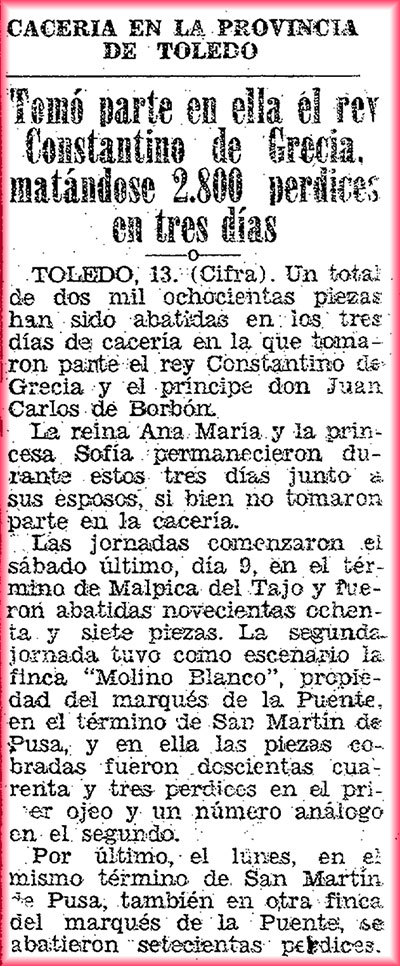 Vuelven las cacerías regias a Valdepusa - Lanza (14-11-1968) Vuelven las cacerías regias a Valdepusa - Lanza (14-11-1968)