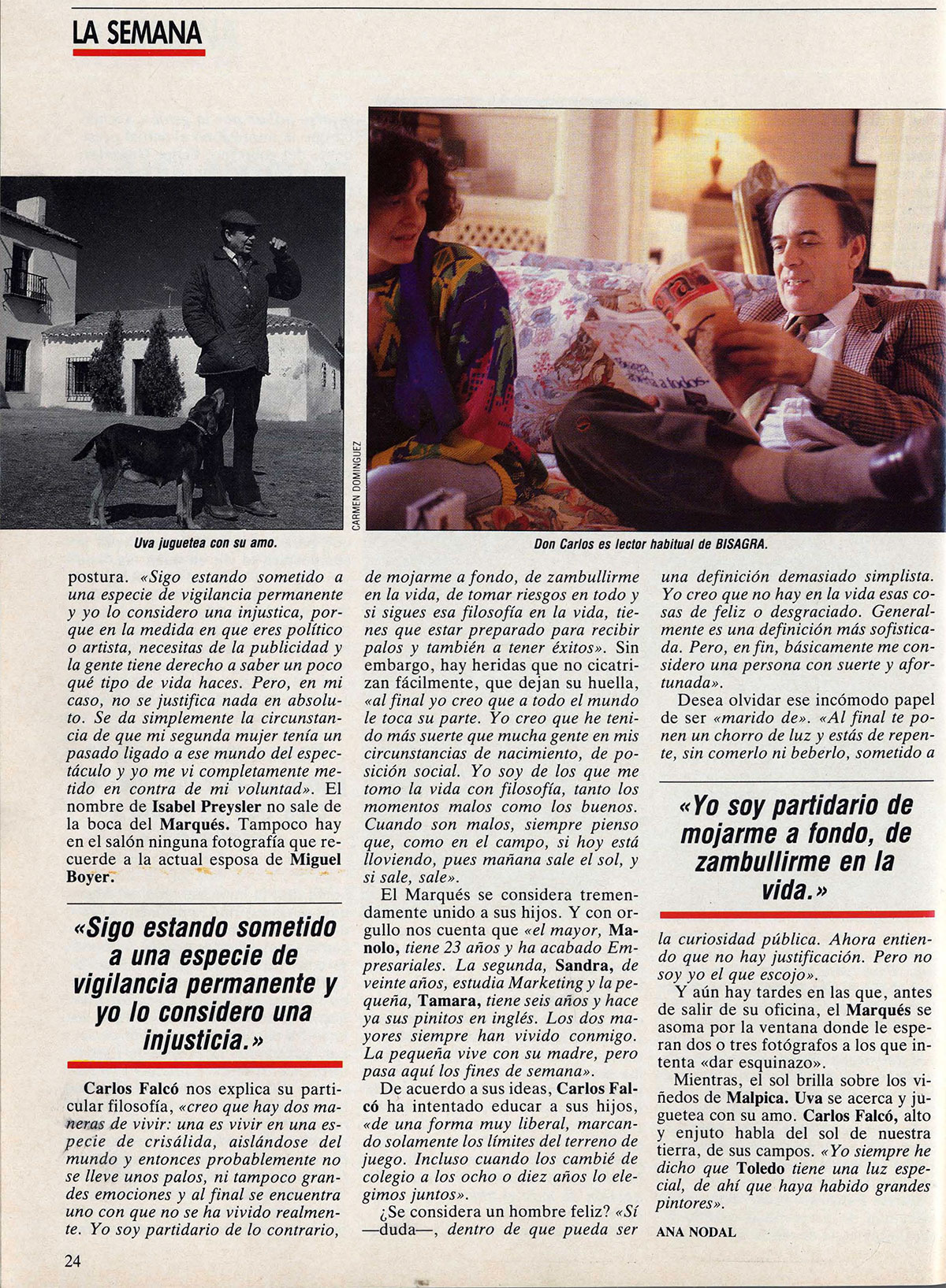 Entrevista al marqués de Griñón, Semana 05-03-1988 Entrevista al marqués de Griñón, Semana 05-03-1988