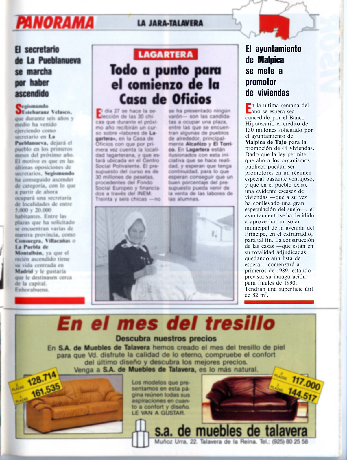 El ayuntamiento de Malpica de Tajo promueve la constucción de 44 nuevas viviendas. Bisagra. N.º 60, 25-31/12/1988 El ayuntamiento de Malpica de Tajo promueve la constucción de 44 nuevas viviendas. Bisagra. N.º 60, 25-31/12/1988