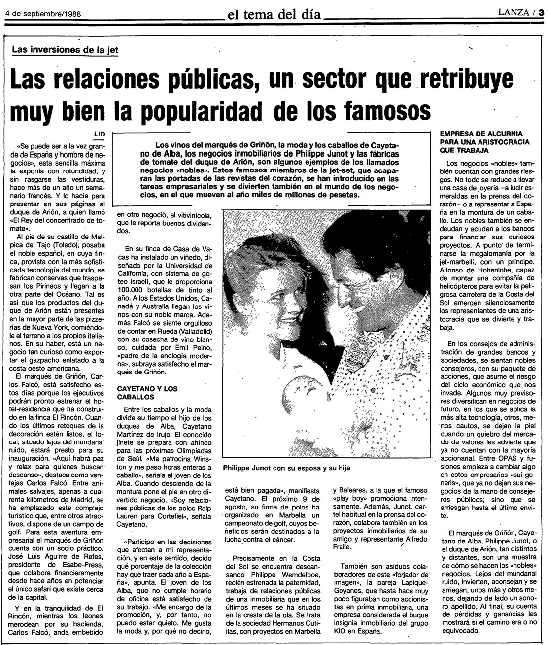 Nobles, empresarios. Lanza 04-11-1988 Nobles, empresarios. Lanza 04-11-1988