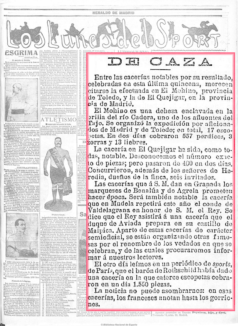 De caza. El Heraldo de Madrid_29_10_1906_página 4 De caza. El Heraldo de Madrid_29_10_1906_página 4