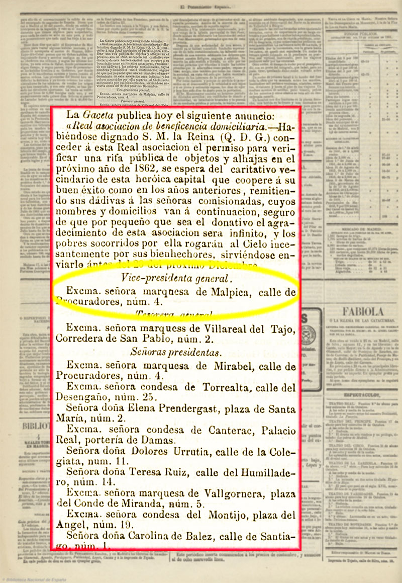 Rifa de la asociación de Beneficencia domiciliaria (1861) Rifa de la asociación de Beneficencia domiciliaria (1861)
