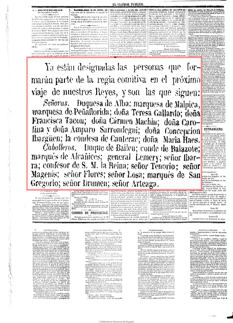 Séquito de la reina, maquesa de Malpica (1860) Séquito de la reina, maquesa de Malpica (1860)