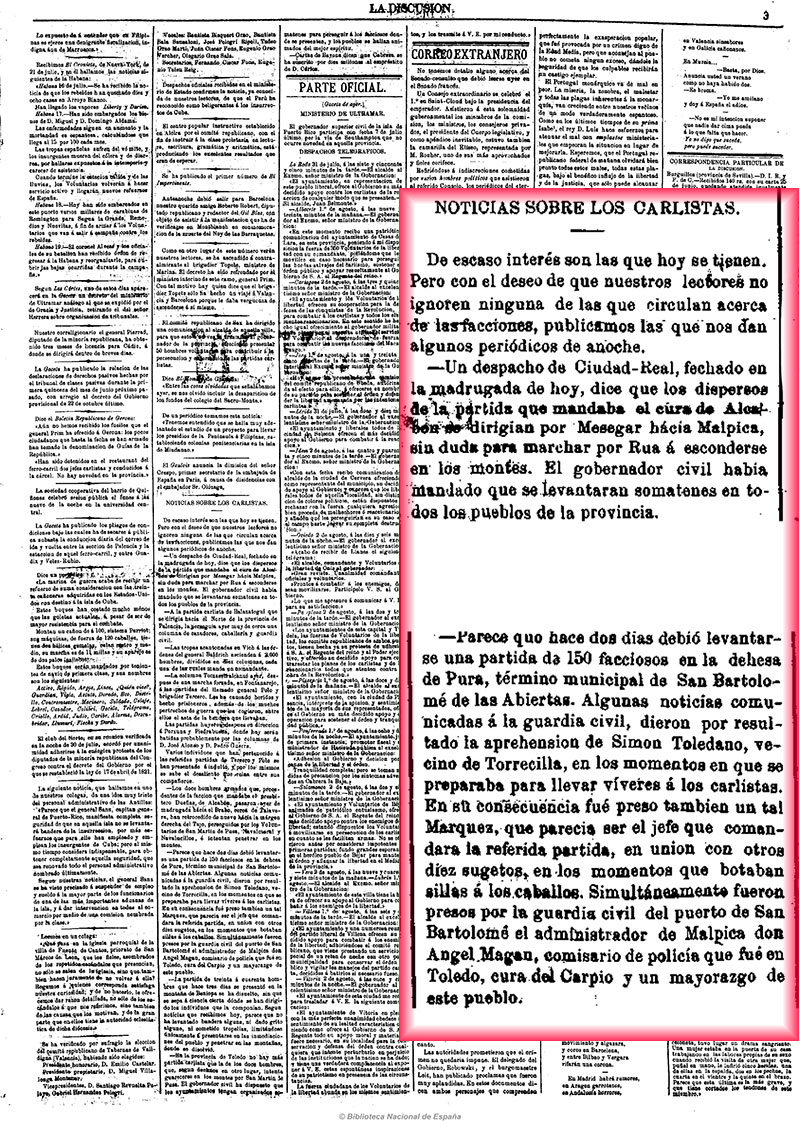 Noticias sobre las guerras carlistas Noticias sobre las guerras carlistas