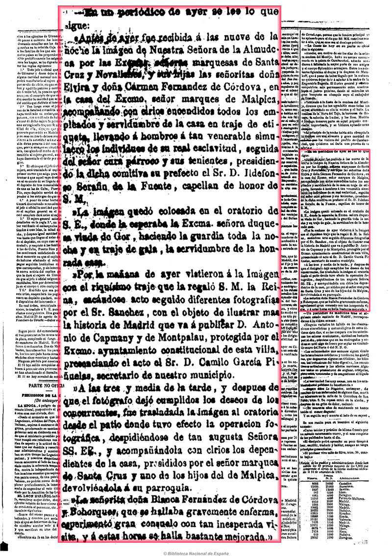 La Esperanza 12-09-59. Visista de la imagen de la virgen de la Almudena a la casa del marqués de Malpica