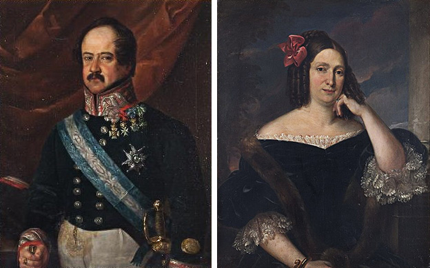 Joaquín Fernández de Córdoba marqués de Malpica y su esposa María Encarnación Álvarez de las Asturias Bohorques y Chacón, 1837(Valentín Carderera y Solano, Museo de Huesca). Joaquín Fernández de Córdoba marqués de Malpica y su esposa María Encarnación Álvarez de las Asturias Bohorques y Chacón, 1837(Valentín Carderera y Solano, Museo de Huesca).