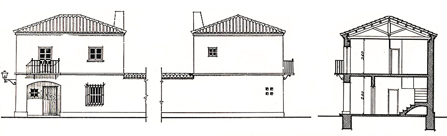 Boceto de la casa tipo I en la esquina izquierda de la manzana Boceto de la casa tipo I en la esquina izquierda de la manzana