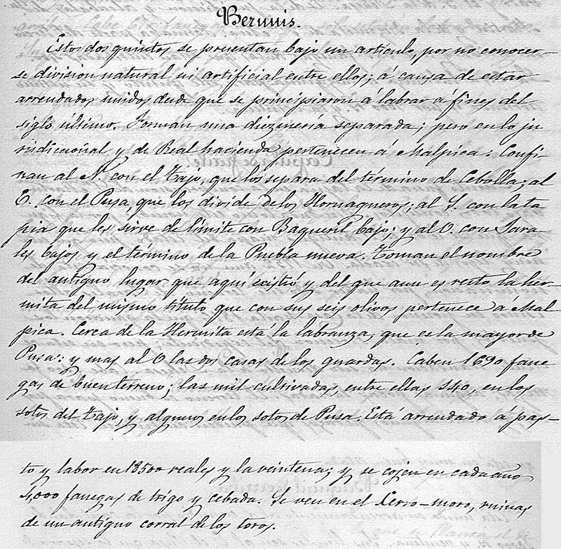 Quintos de Bernuy en 1825 según Fermín Caballero Quintos de Bernuy en 1825 según Fermín Caballero