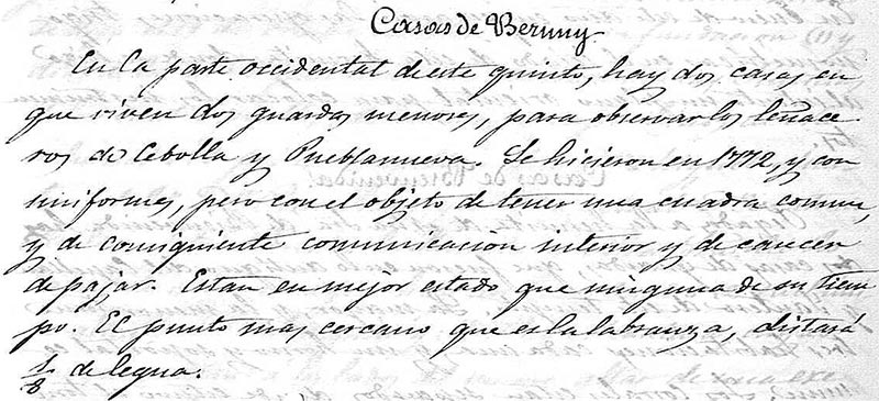 Casas de Bernuy en 1825 según D. Fermín Caballero Casas de Bernuy en 1825 según D. Fermín Caballero